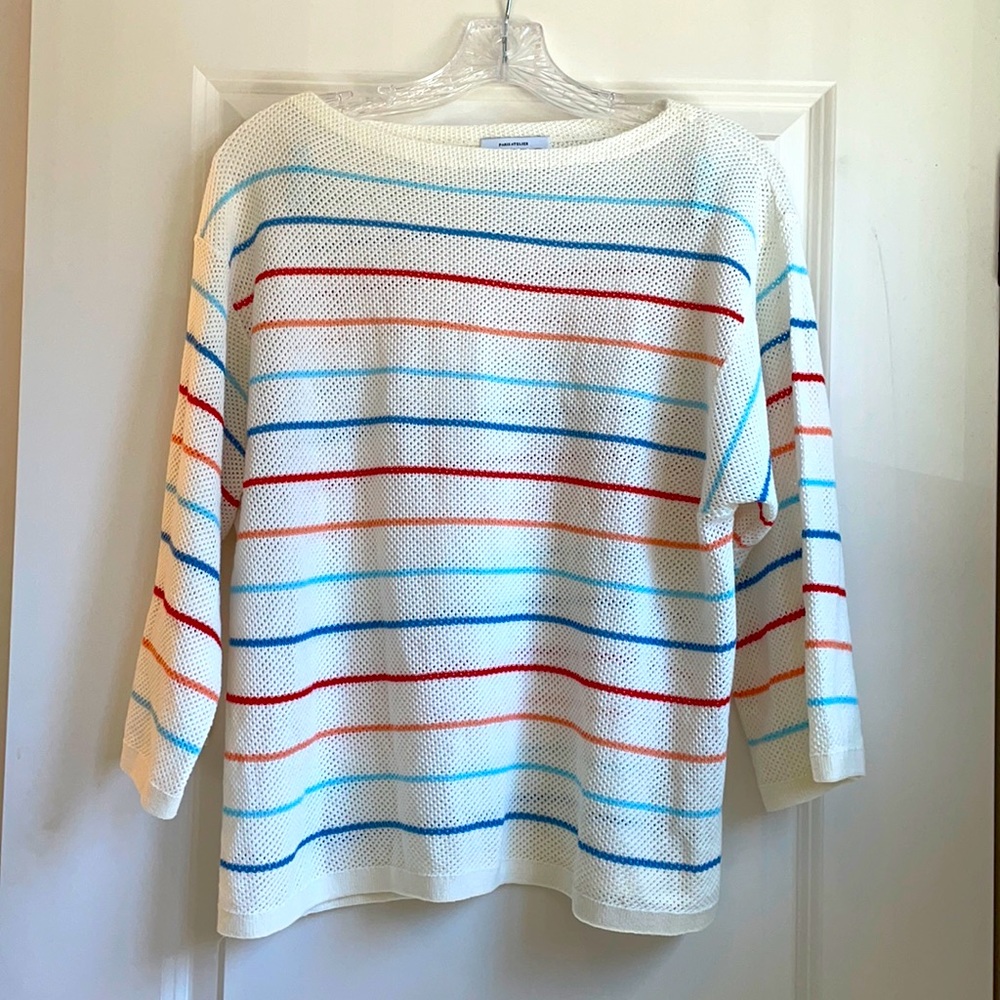 &other stories cotton blend mesh sweater size M